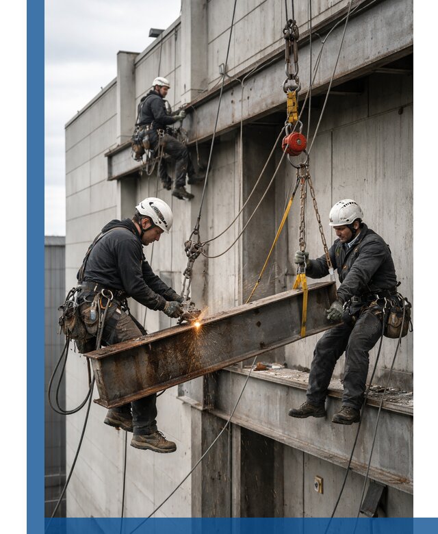 Демонтаж металлоконструкций на высоте в Ачинске под ключ