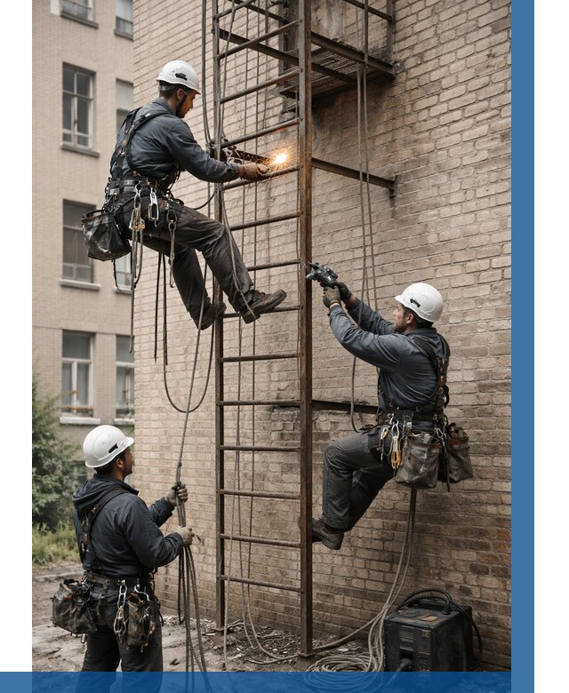 Ремонт пожарной лестницы в Ачинске от 7598 р. | ВЫСОТНИК-Чнс