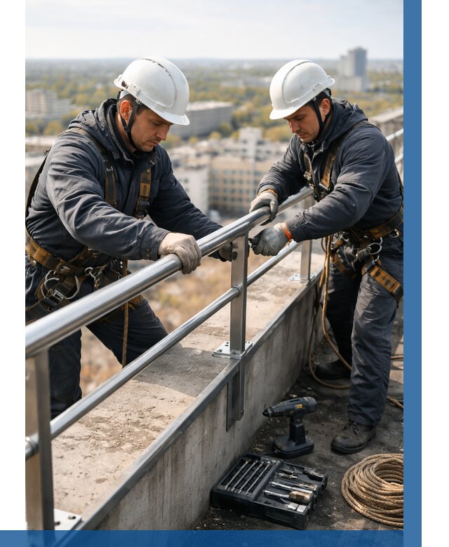 Монтаж перил на высоте в Ачинске от 2533 р. | ВЫСОТНИК-Чнс