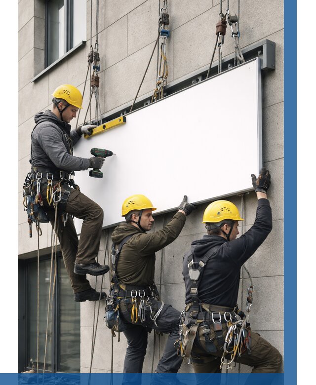 Монтаж рекламной вывески в Ачинске от 8104 р. | ВЫСОТНИК-Чнс