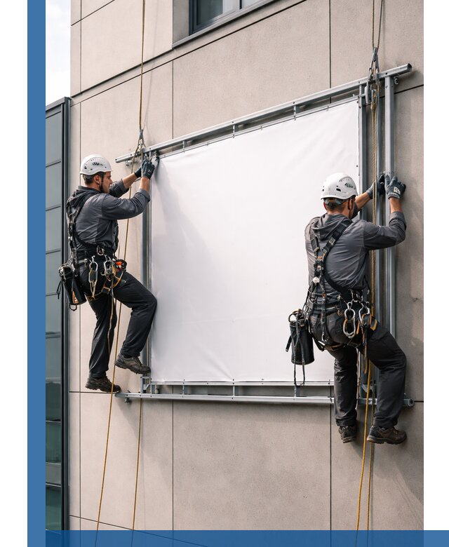 Монтаж наружной рекламной вывески в Ачинске под ключ