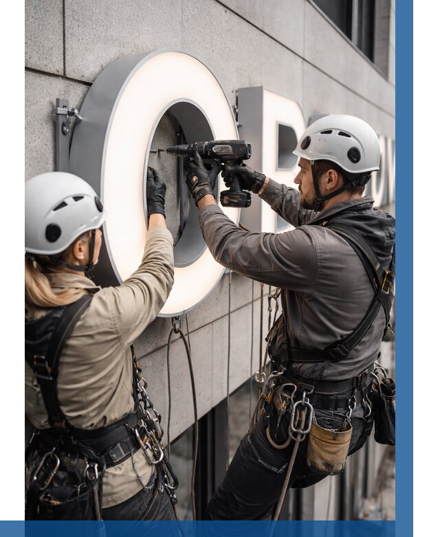 Монтаж световых букв в Ачинске от 3039 р. под ключ ВЫСОТНИК-Чнс