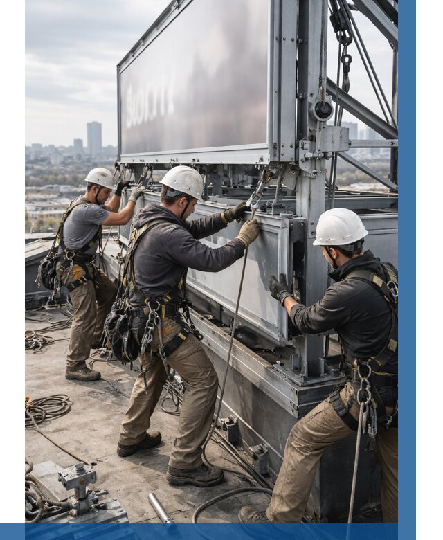 Монтаж крышной рекламной конструкции в Ачинске от 60780 р.|ВЫСОТНИК-Чнс