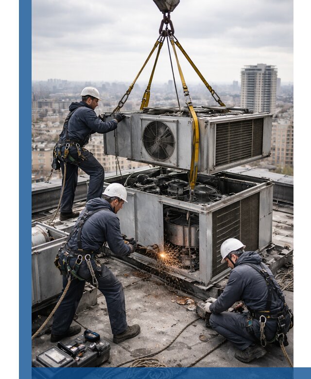 Демонтаж крышной установки в Ачинске любой сложности