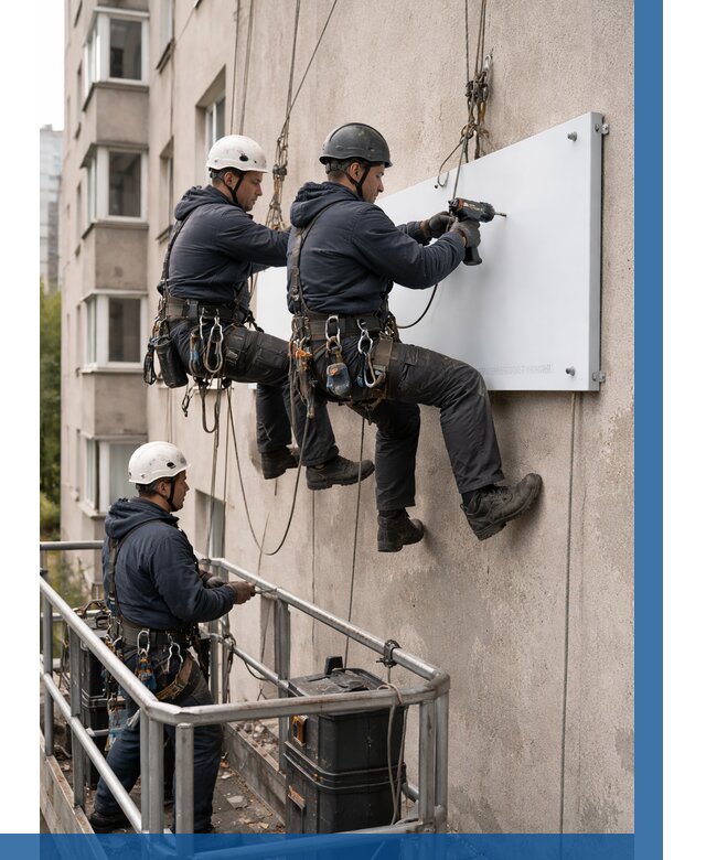 Монтаж табличек и указателей в Ачинске от 3546 р. | ВЫСОТНИК-Чнс