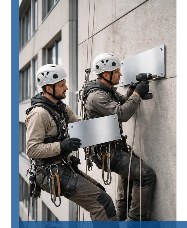 Монтаж табличек и указателей в Ачинске для зданий и сооружений