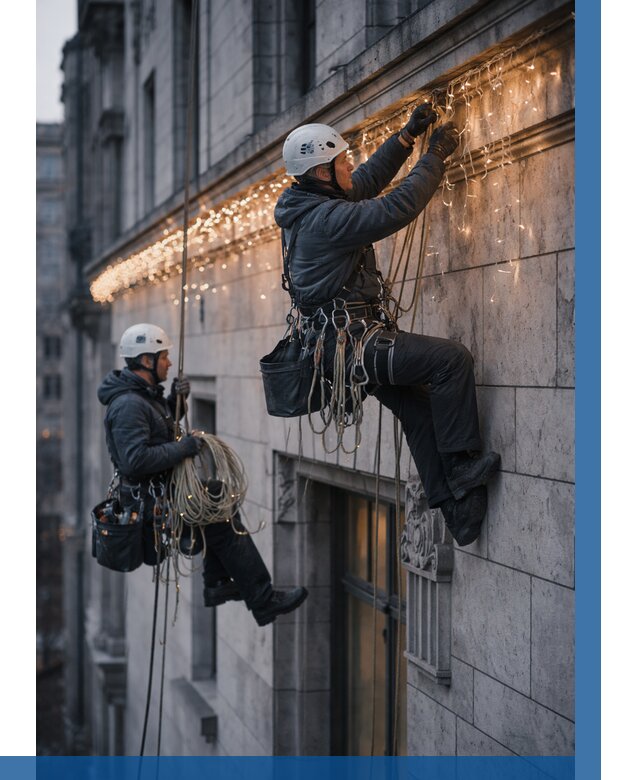 Монтаж новогодней иллюминации в Ачинске от 8611 р. | ВЫСОТНИК-Чнс