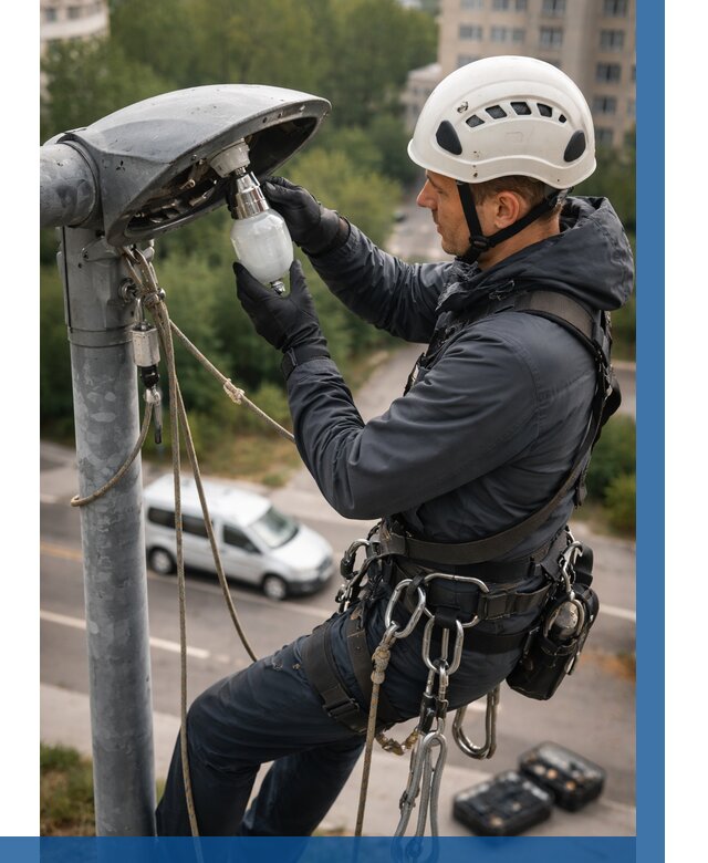 Замена ламп на высоте в Ачинске от 2533 р. | ВЫСОТНИК-Чнс