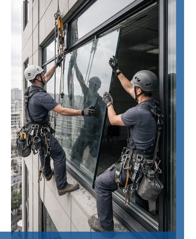 Замена стеклопакетов на высоте в Ачинске от 5572 р. | ВЫСОТНИК-Чнс