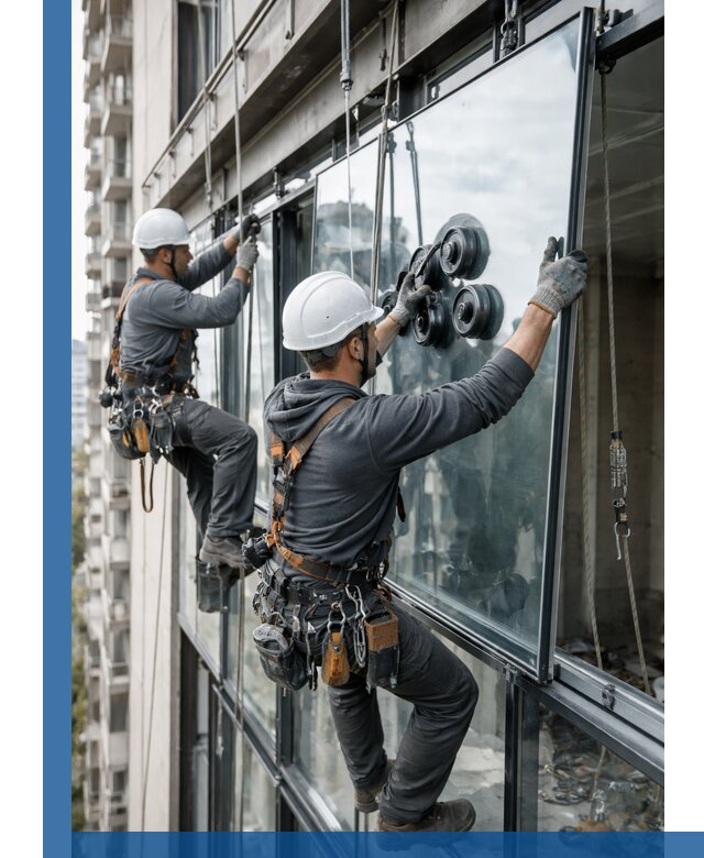 Витражное остекление фасадов и лоджий в Ачинске под ключ