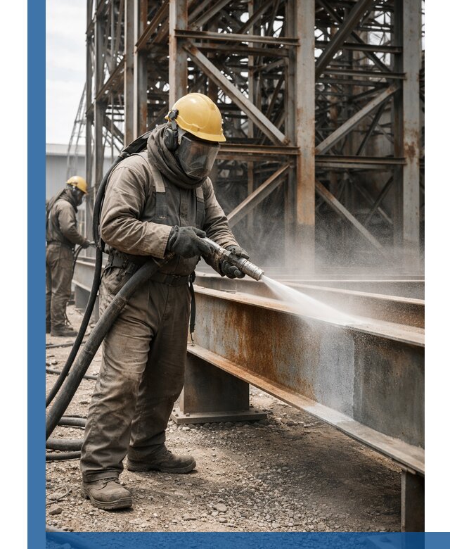 Пескоструйная очистка металлоконструкций в Ачинске промышленная