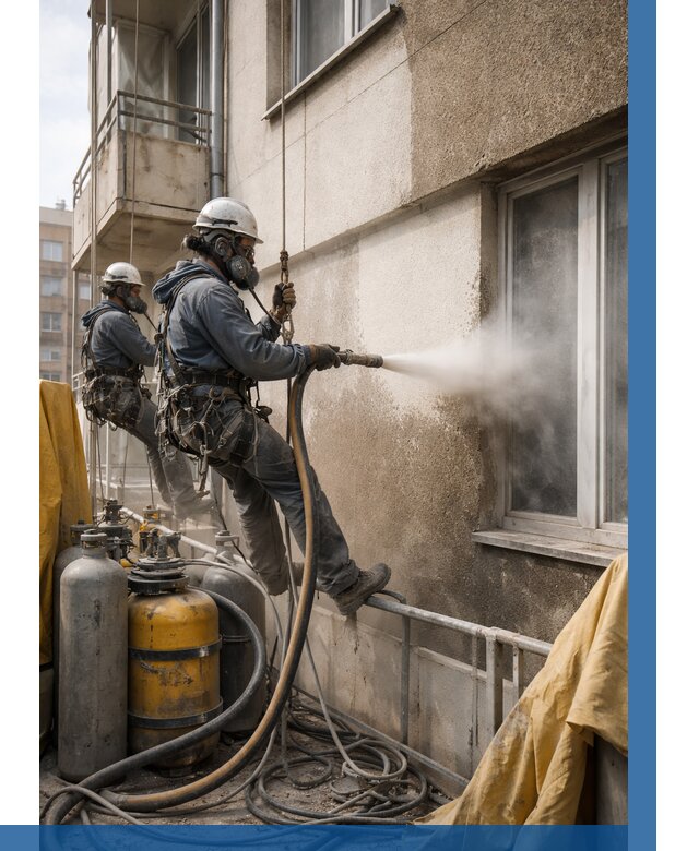 Пескоструйная очистка фасада в Ачинске от 658 р. | ВЫСОТНИК-Чнс