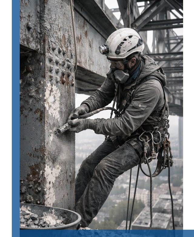 Удаление старой краски с металлических конструкций в Ачинске