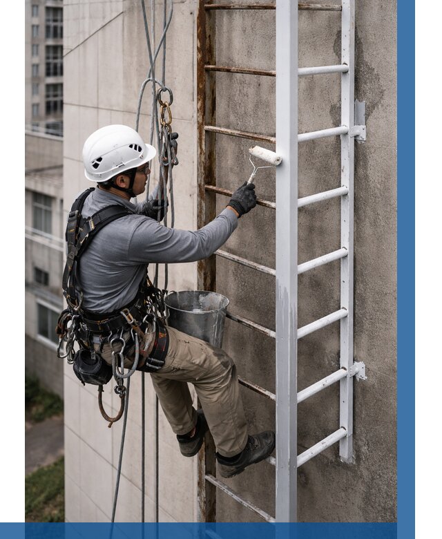 Покраска пожарных лестниц в Ачинске от 4559 р. | ВЫСОТНИК-Чнс