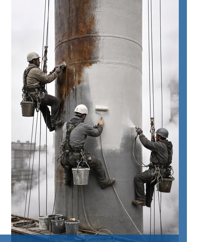 Покраска дымовых труб в Ачинске от 8611 р. | ВЫСОТНИК-Чнс