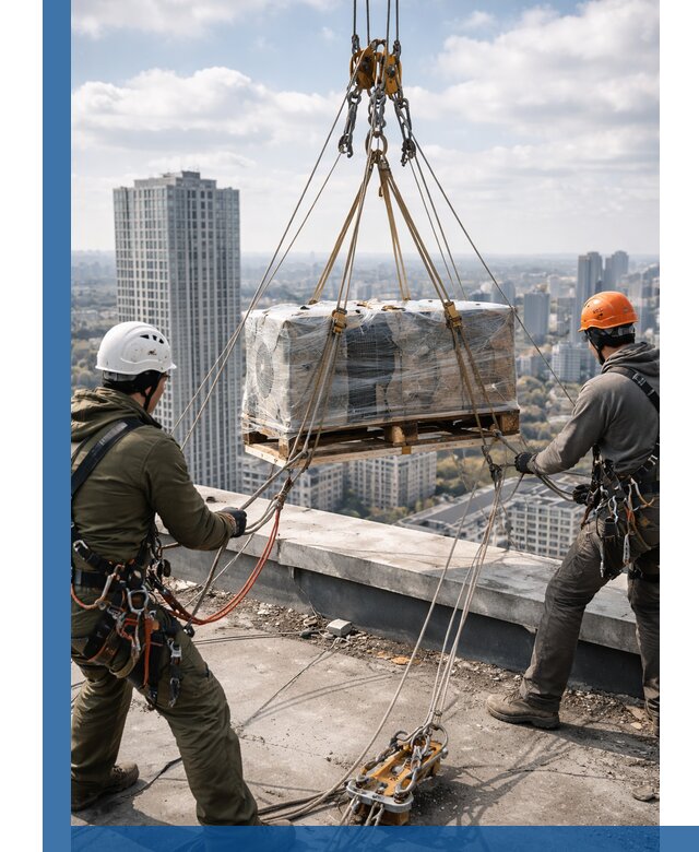 Подъем и монтаж крупногабаритных грузов на крышу в Ачинске