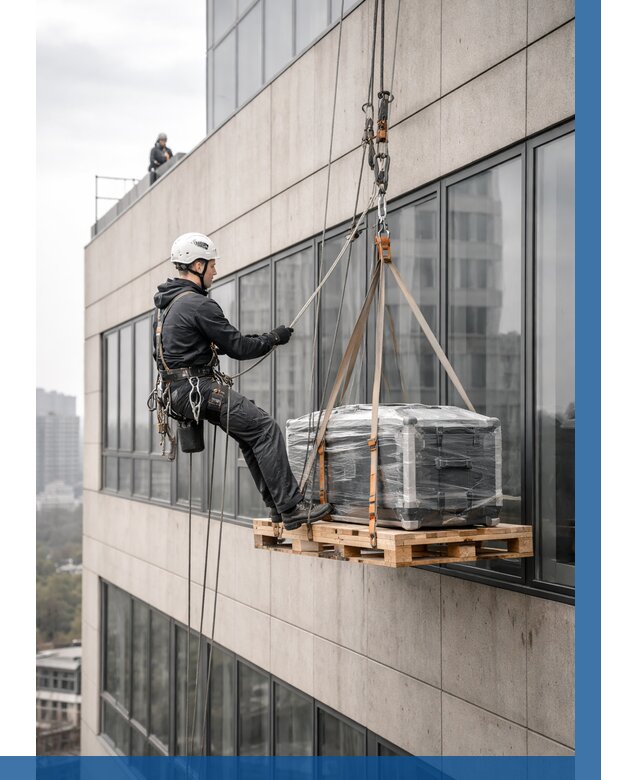 Спуск груза по фасаду в Ачинске от 3546 р. | ВЫСОТНИК-Чнс