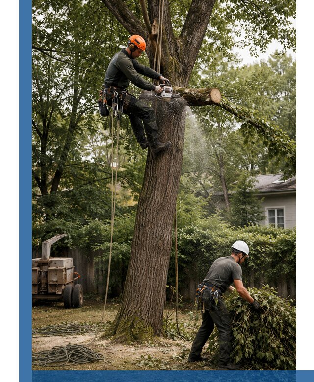 Кронирование деревьев в Ачинске, безопасная высотная обрезка