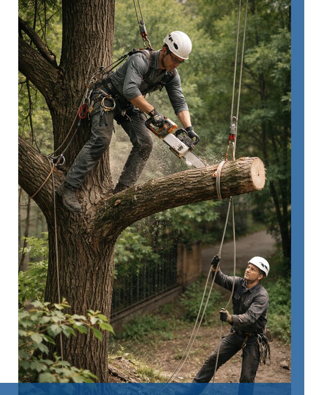 Спил деревьев альпинистами в Ачинске от 8104 р. | ВЫСОТНИК-Чнс