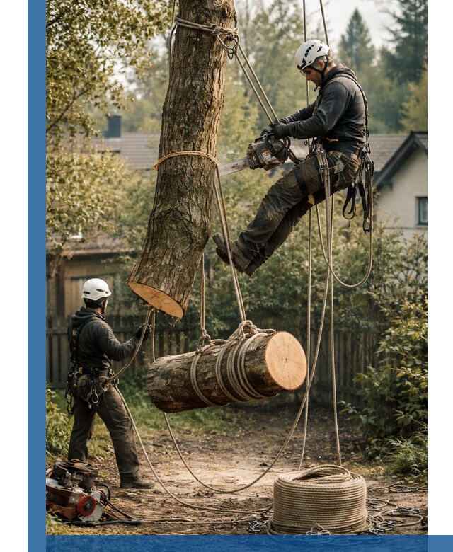 Валка деревьев частями в Ачинске, безопасно и аккуратно