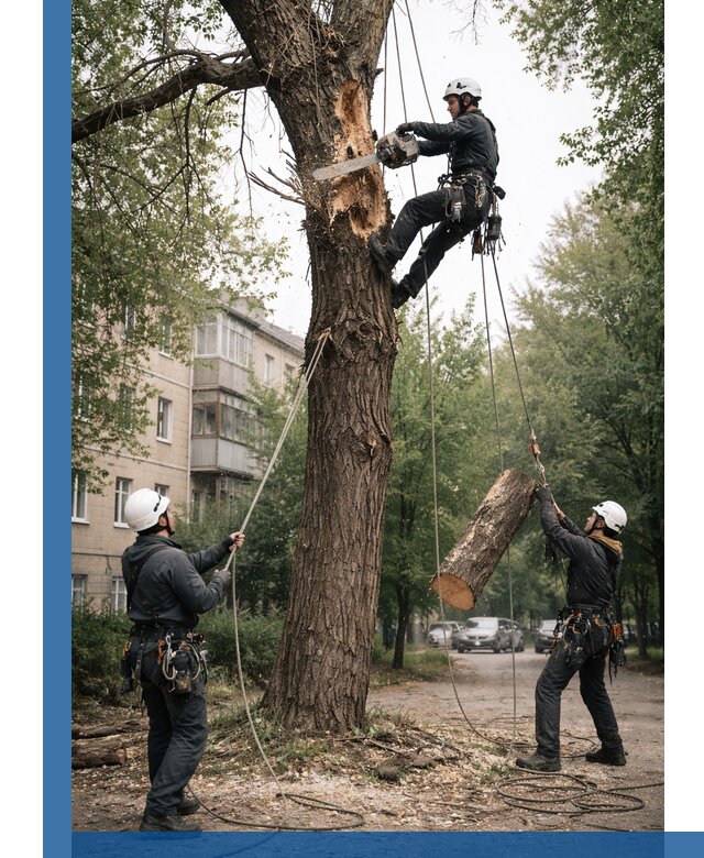 Срочное удаление аварийных деревьев в Ачинске с гарантией безопасности