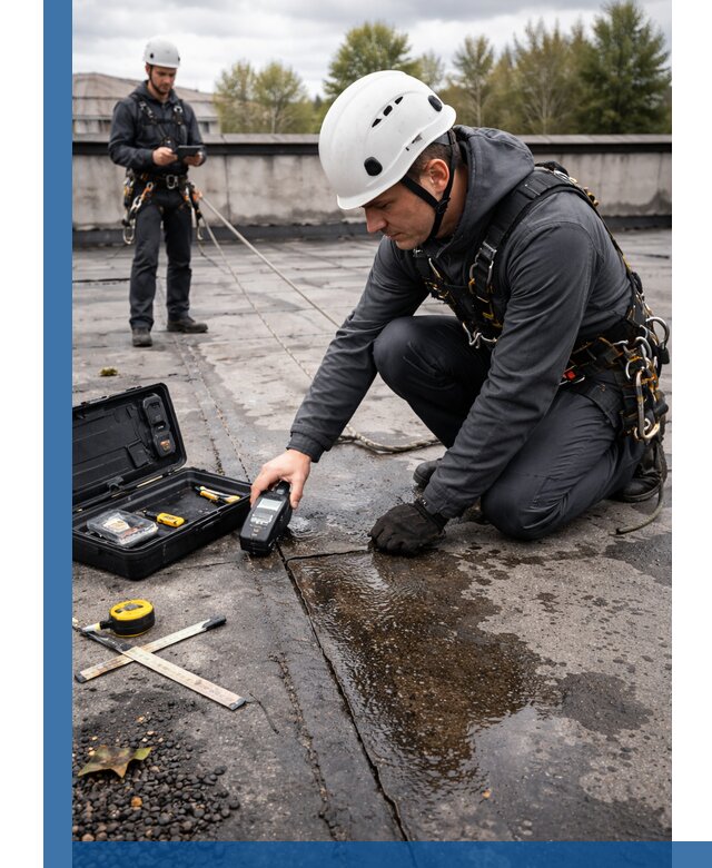 Обследование кровли на протечки и выявление дефектов в Ачинске