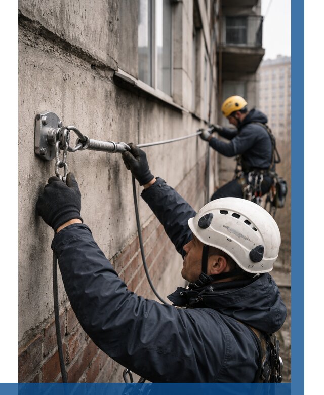 Монтаж анкерных линий в Ачинске от 3039 р. | ВЫСОТНИК-Чнс