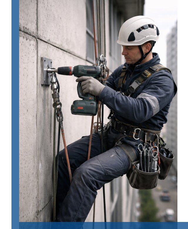 Установка анкерных точек для высотных работ в Ачинске