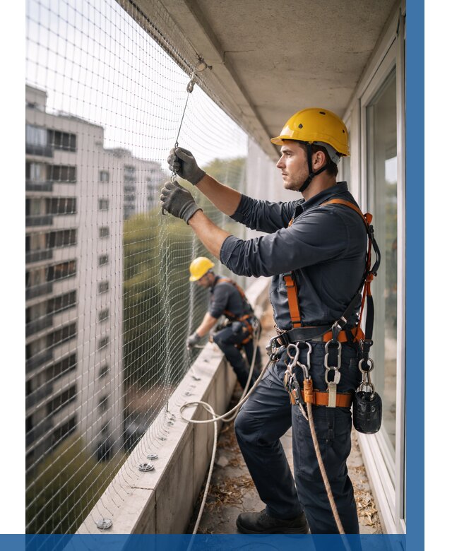 Монтаж сетки от птиц в Ачинске от 4559 р. | ВЫСОТНИК-Чнс