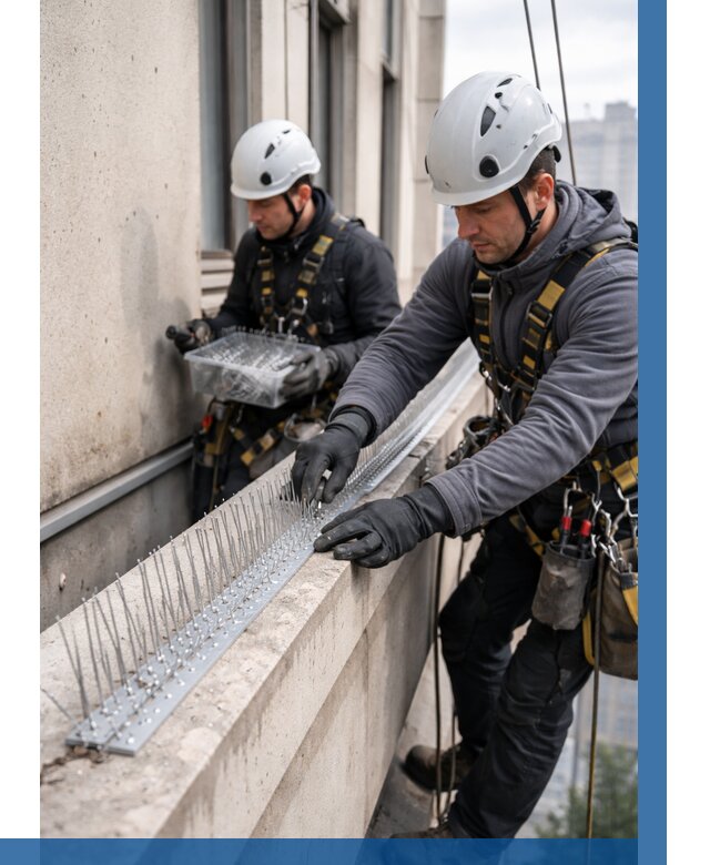 Установка шипов от птиц в Ачинске от 861 р. | ВЫСОТНИК-Чнс